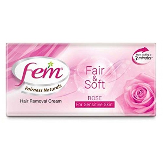 Fem Fairness Naturals Fair and Soft Hair Removal Cream Rose for Sensitive Skin - 25 g 