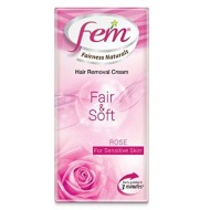 Fem Fairness Naturals Fair and Soft Hair Removal Cream Rose for Sensitive Skin - 25 g 