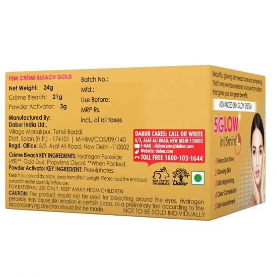 Fem Fairness Naturals Gold Skin Bleach, 24 Gm