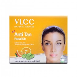VLCC Anti Tan Facial Kit 60g Fade Sun Tan, Dark spots and scars. Get Even complexion and smooth skin Smoothen, Nourish and Protect from UV Rays with Oatmeal, Cucumber and Pistachio | Oil Free 