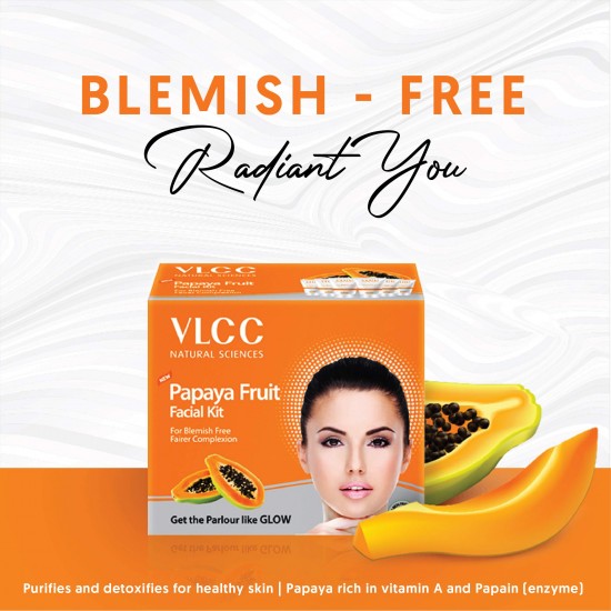 VLCC Papaya Fruit Facial Kit, 60g - White 